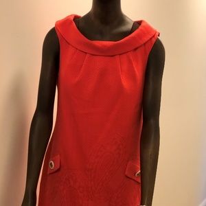 Orange Paisley Boat neck dress